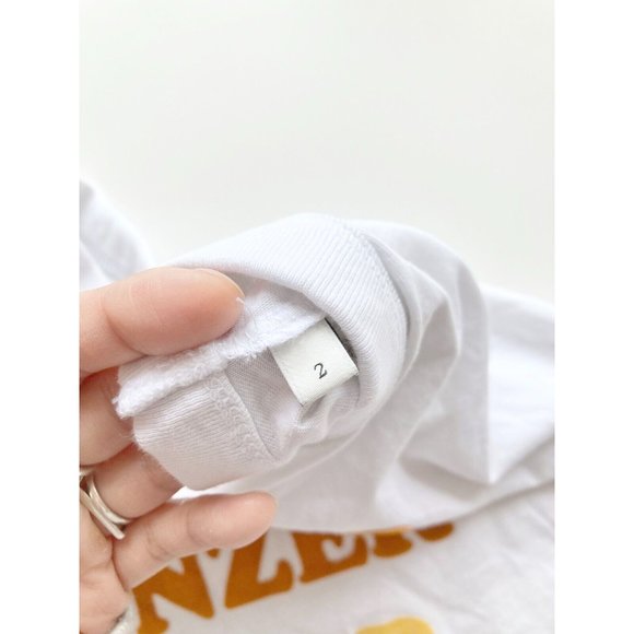 SANDRO Trivoli White Jersey Flocked Cotton Shoulder Pad Muscle Tank, Size 2/M - Picture 13 of 16